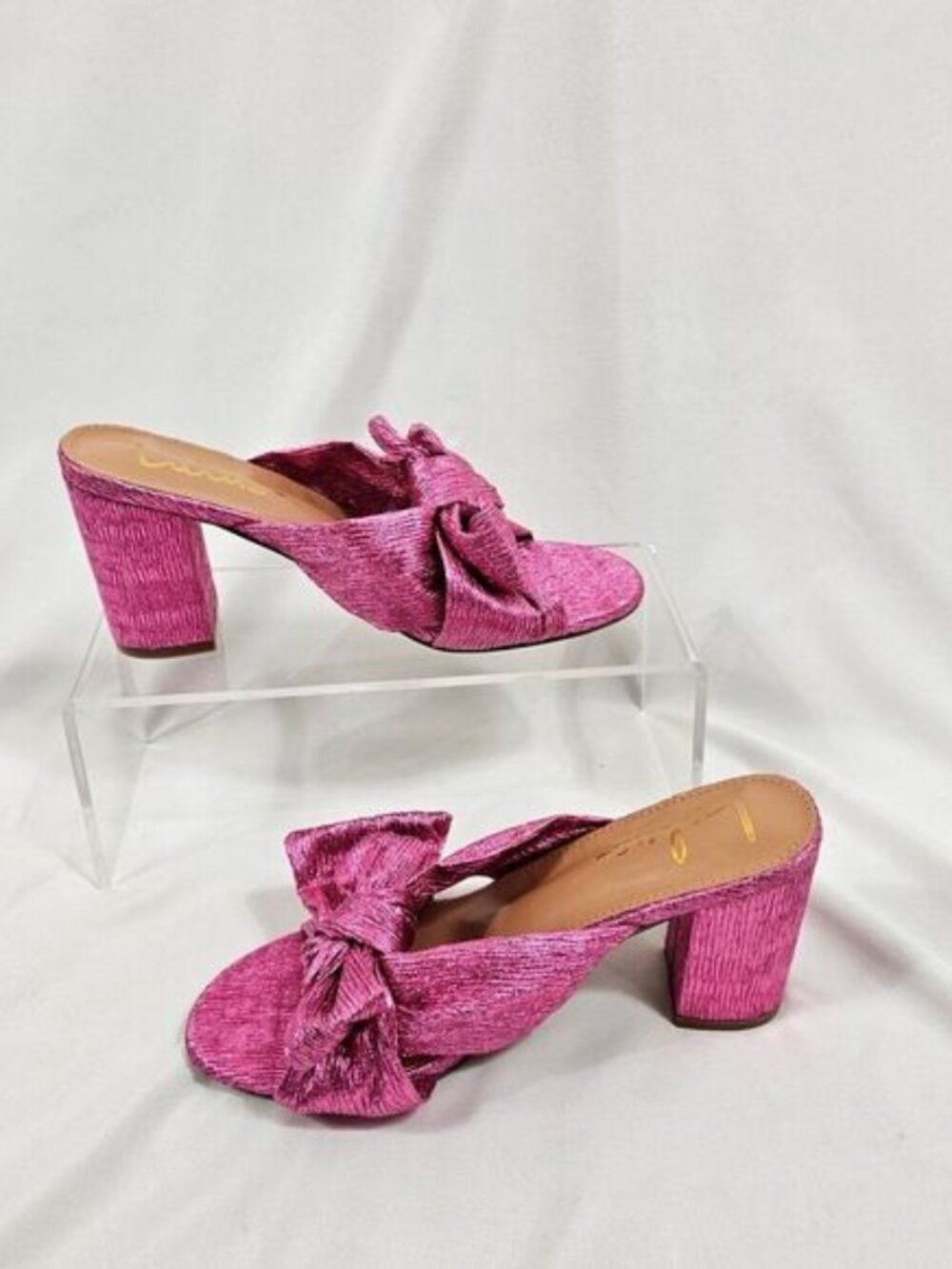 Lulus Dorothea Heeled Bow Sandals In Pink - Size 7